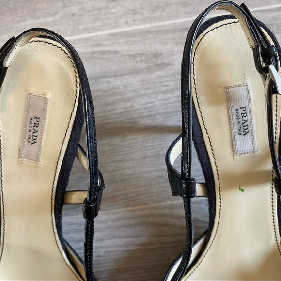 Prada slingbacks with patent leather and fabric - Picture 2 of 11